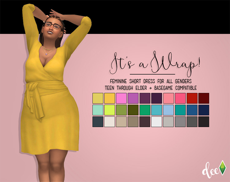 The Sims 4  Best Wrap Dress CC  All Free    FandomSpot - 13