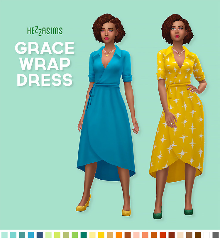 The Sims 4  Best Wrap Dress CC  All Free    FandomSpot - 56