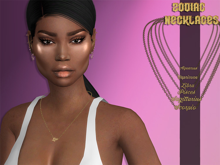 Zodiac Necklaces Sims 4 CC