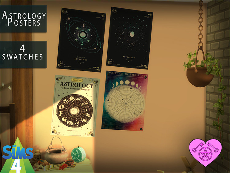 Astrology Posters Sims 4 CC