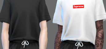 Supreme white and black shirts / Sims 4 CC