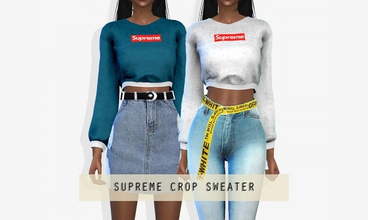Supreme Crop Sweater / Sims 4 CC