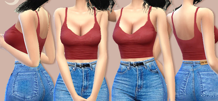 Sims 4 Girls Lowcut Tanks CC