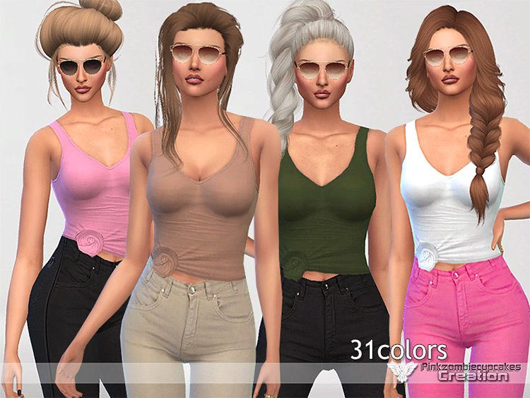 Girls Soft Tank Top for The Sims 4