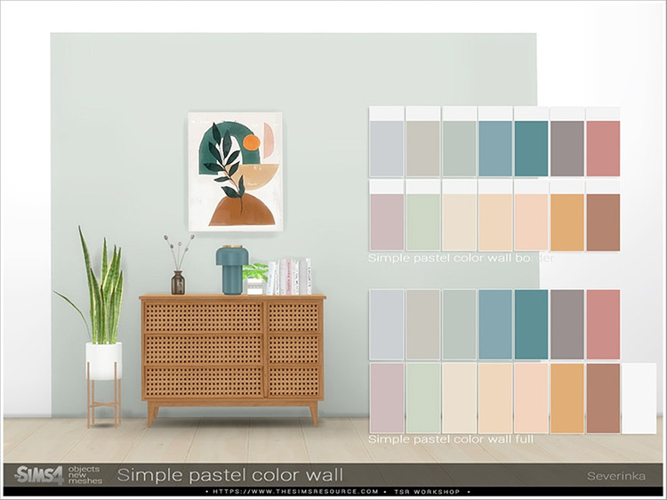 Simple Pastel Wall Color Set / TS4 CC