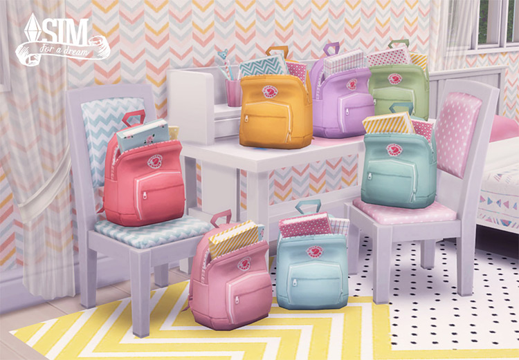 Backpacks in Pastel Colors for The Sims 4