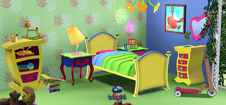 Cartoon Bedroom Set Preview for The Sims