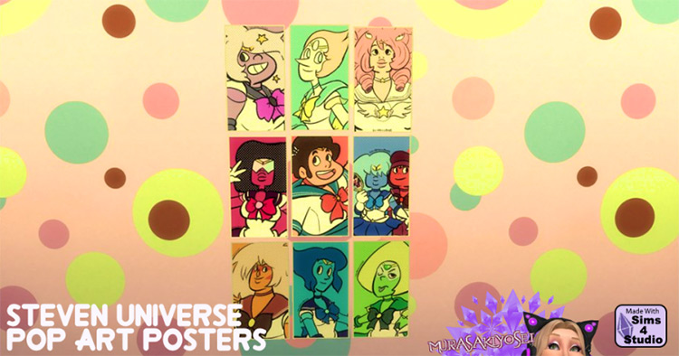 Steven Universe Pop Art Posters / Sims 4 CC