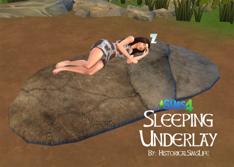 Sleeping Underlay Caveman Bed / Sims 4 CC