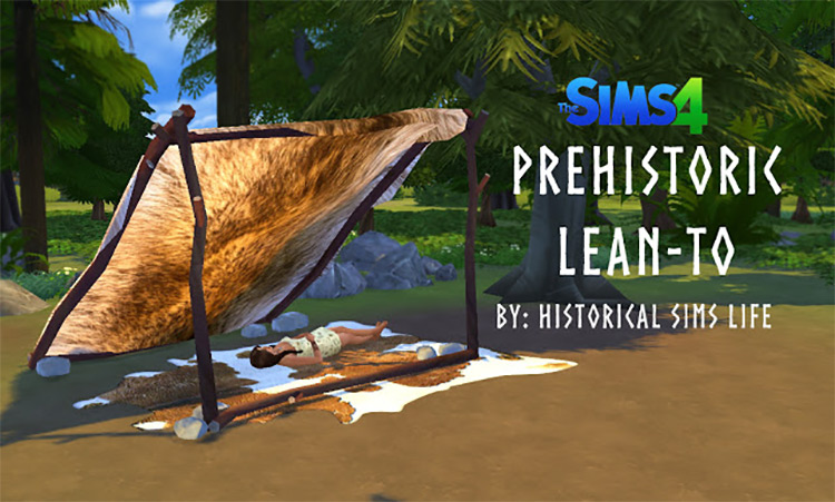 Prehistoric Lean-To / Sims 4 CC