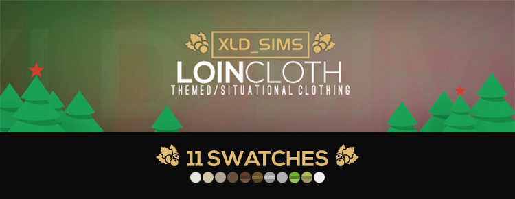 Male Loin Cloth Set Logo / Sims 4 CC