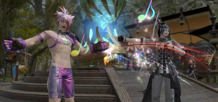 Dancing in New Gridania in Final Fantasy XIV