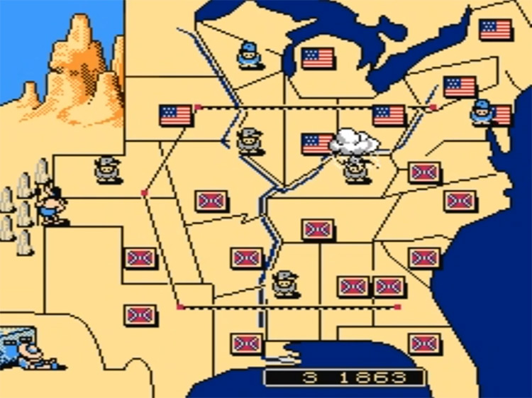 North & South Civil War game / gameplay NES