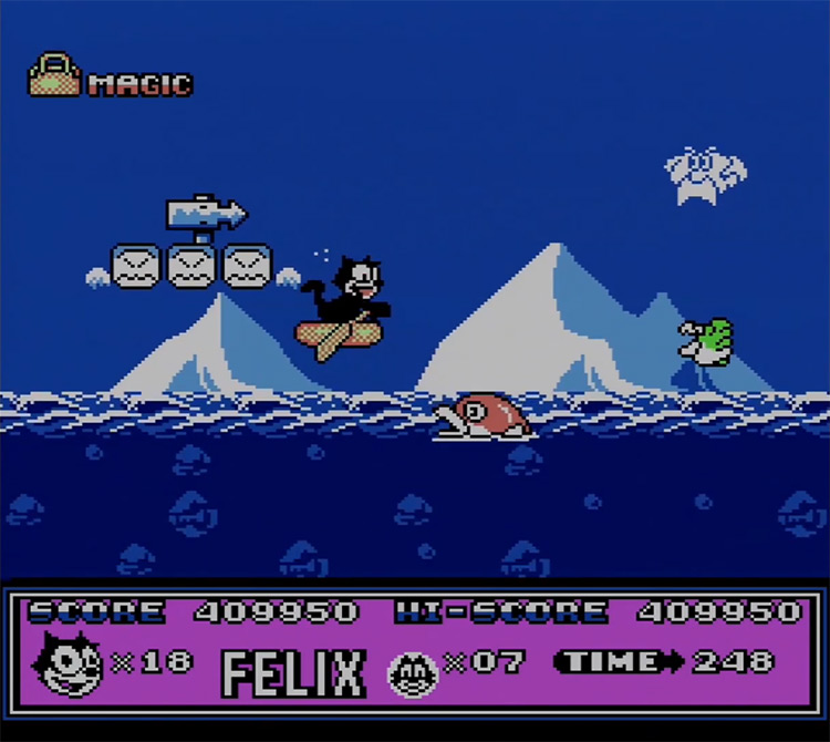 Felix the Cat gameplay NES