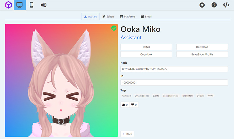 Ooka Miko Beat Saber avatar mod