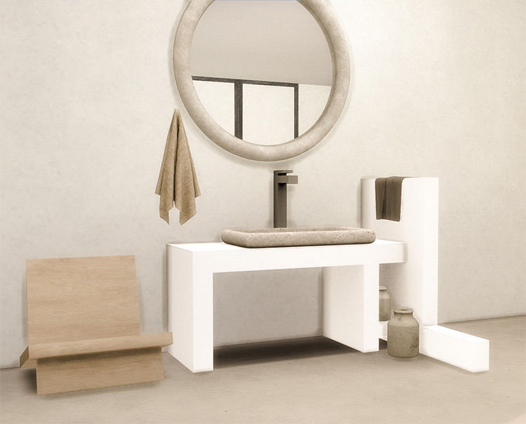 Mediterranean Living Bathroom Sink for The Sims 4