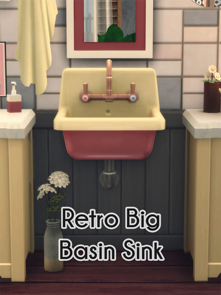 Retro Big Basin Sink / TS4 CC