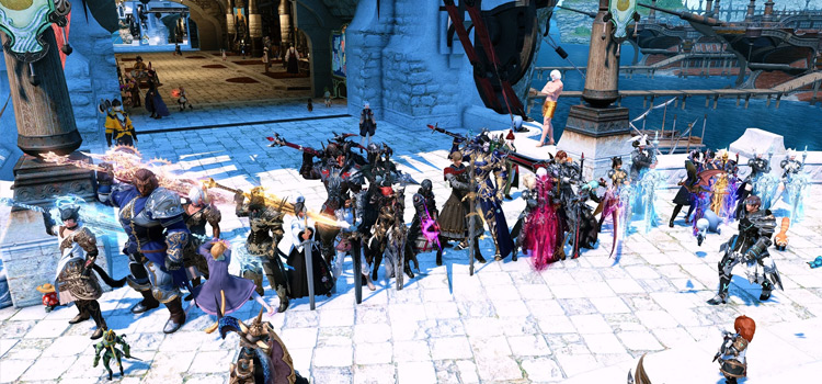 DRK group in Limsa Lominsa / FFXIV Screen