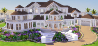 Mansion with a spiral staircase in The Sims 4