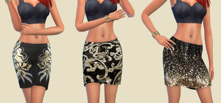 Black patterned skirts preview for TS4