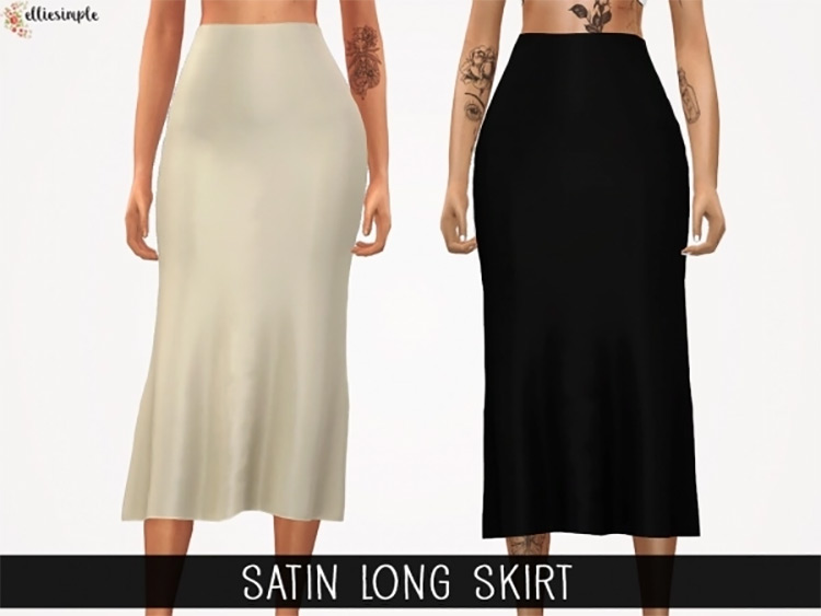 Satin Long Skirt / TS4 CC