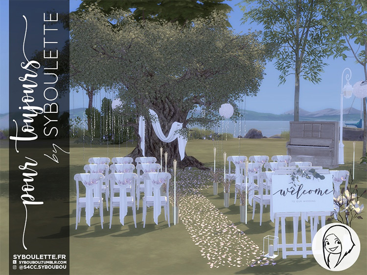 Pour Toujours Romantic Wedding CC Set / The Sims 4