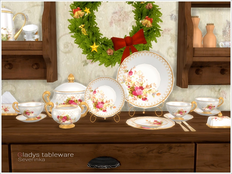 Gladys Tableware Set / Sims 4 CC