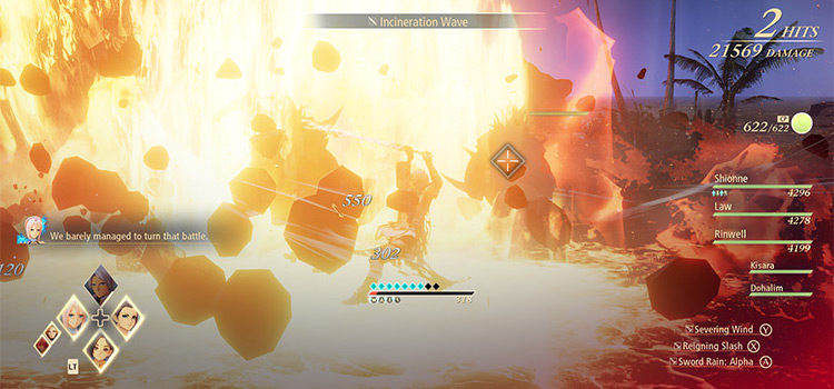 Incineration Wave in battle (Tales of Arise)