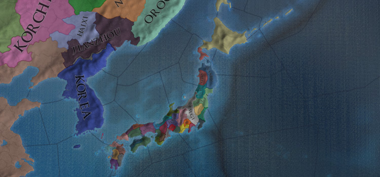 The Japanese Isles at game start (EU4)