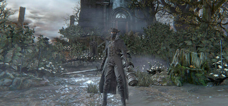 Holding the cannon in Hunters Dream (Bloodborne)