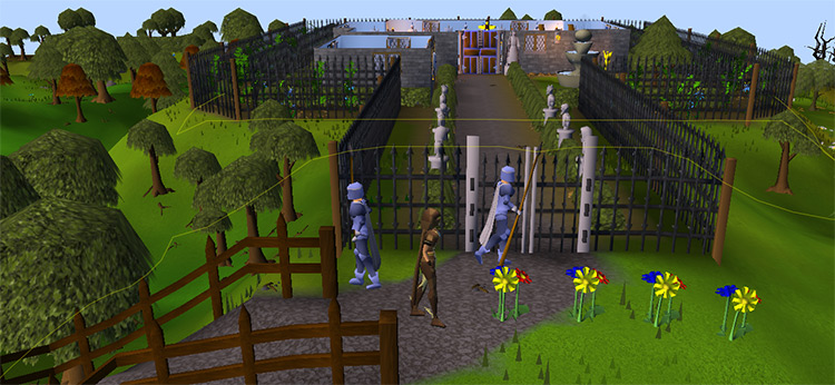 Planting flowers in front of the Legends Guild / OSRS
