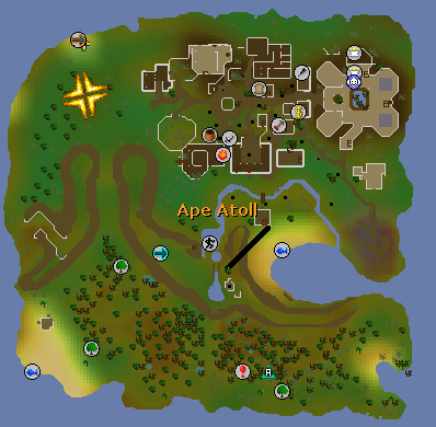 Location of Maniacal Monkey dungeon entrance / OSRS