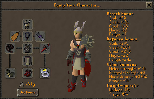 Non-degradable melee gear to afk with / OSRS