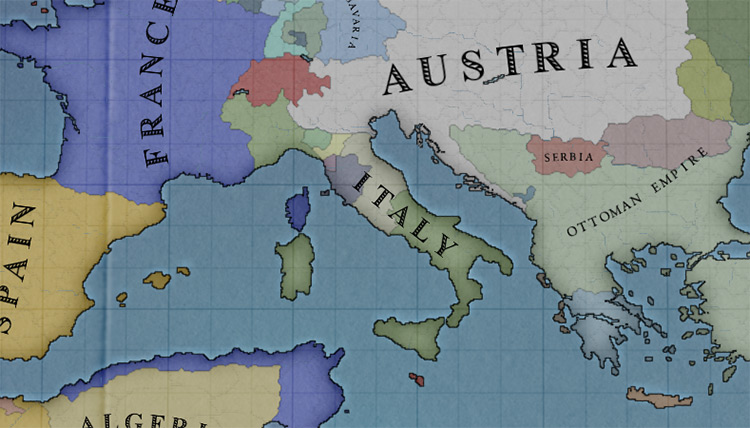 Italy after releasing a few puppets in the middle of the peninsula / Victoria 2