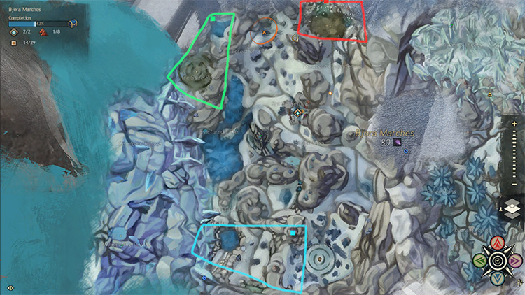 Map of chests with Eternal Ice Shards / GW2