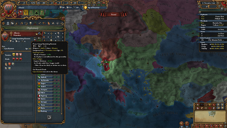 Albania and their awesome starting ruler / EU4