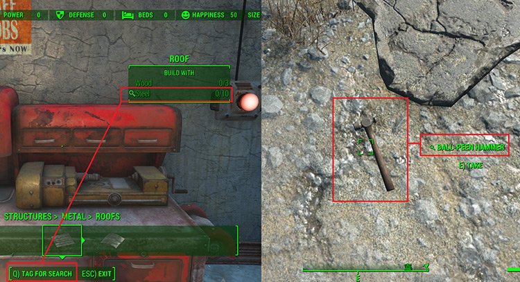 How to use tag for search to easily find steel / Fallout 4