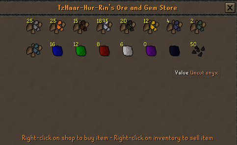 Buying an uncut onyx with tokkul / OSRS