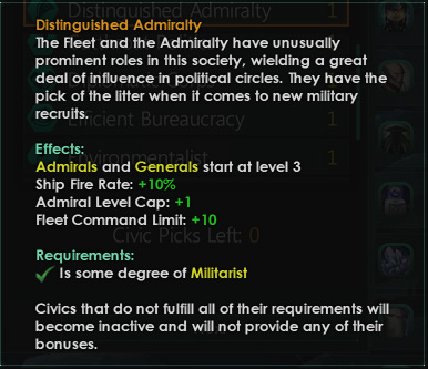 The Distinguished Admiralty civic during empire creation / Stellaris