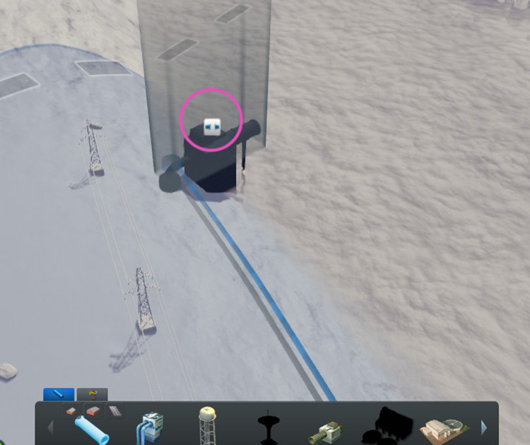This wastewater drain pipe has water pipes underneath but isn’t actually connected. Easy mistake to make! Keep an eye out for that broken pipe icon. / Cities: Skylines
