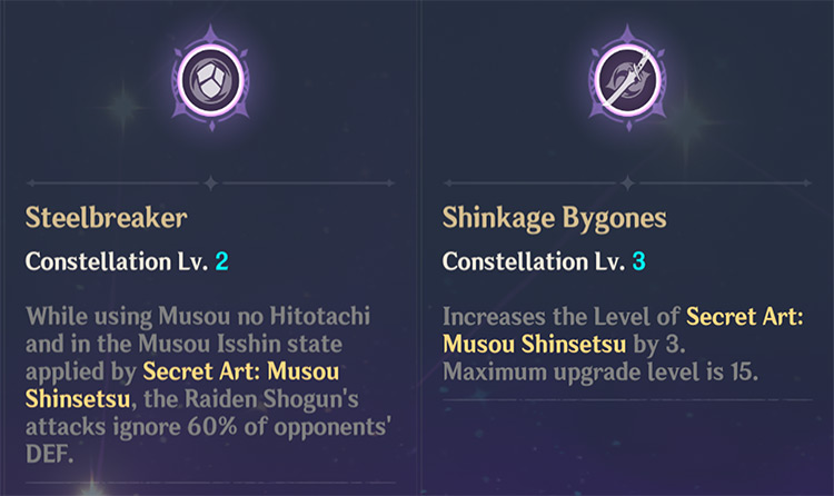 Raiden’s C2 and C3 / Genshin Impact
