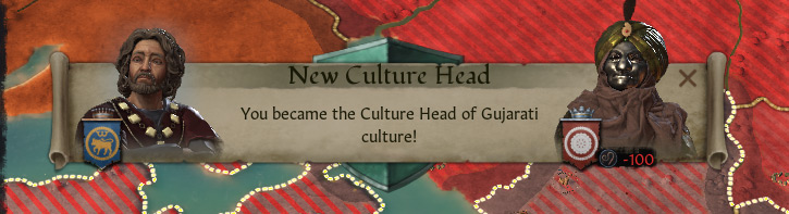 What you want, the notification that you are now the cultural head / CK3