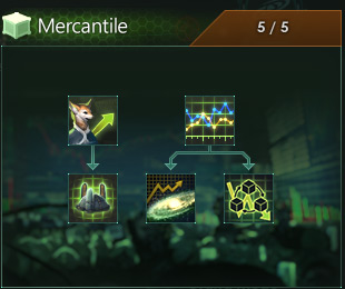 The Mercantile tradition tree focuses on trade and its benefits / Stellaris