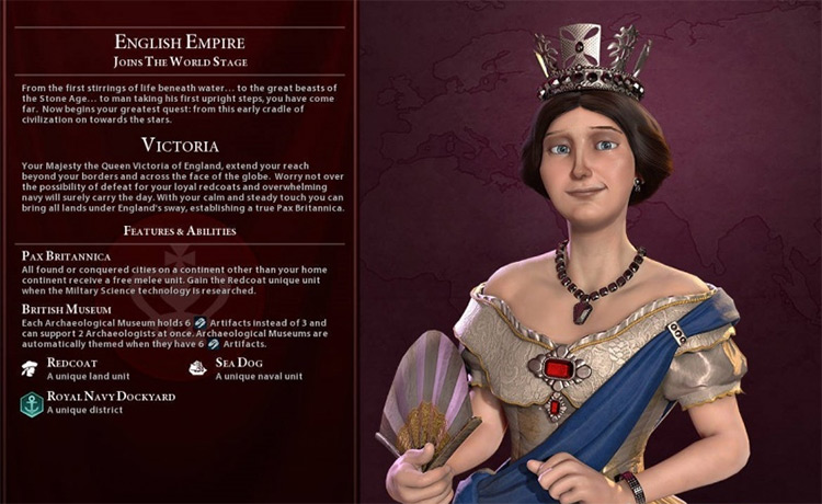 Queen Victoria features and abilities / Civilization VI