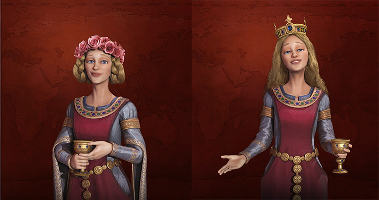 Eleanor of Aquitaine of France and England loading screen / Civilization VI