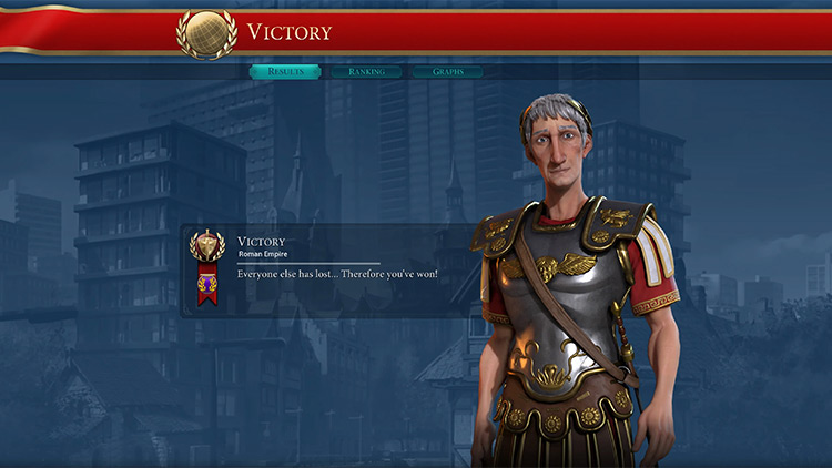 Winning the game as the Rome Empire / Civilization VI