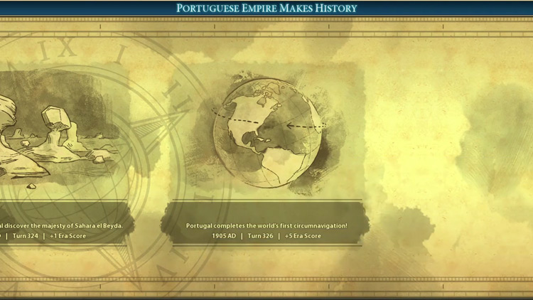 Portugal completes the world's first circumnavigation / Civilization VI