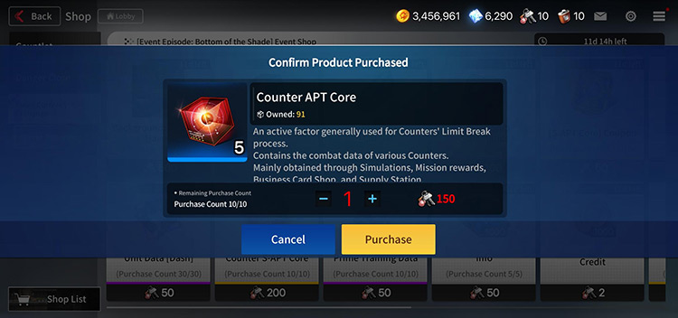 Counter APT Core (Event Exchange Shop) / Counter:Side