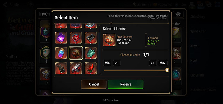 Epic Catalyst Chest Selection (Heart of Hypocrisy x7) / Epic Seven