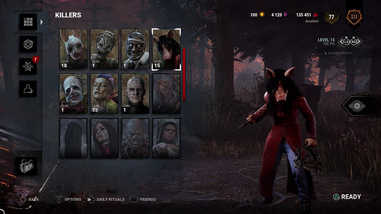 Killer selection page for The Pig / Dead By Daylight